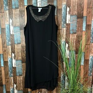 The Paragon 3 X black layered embellished long Dress
